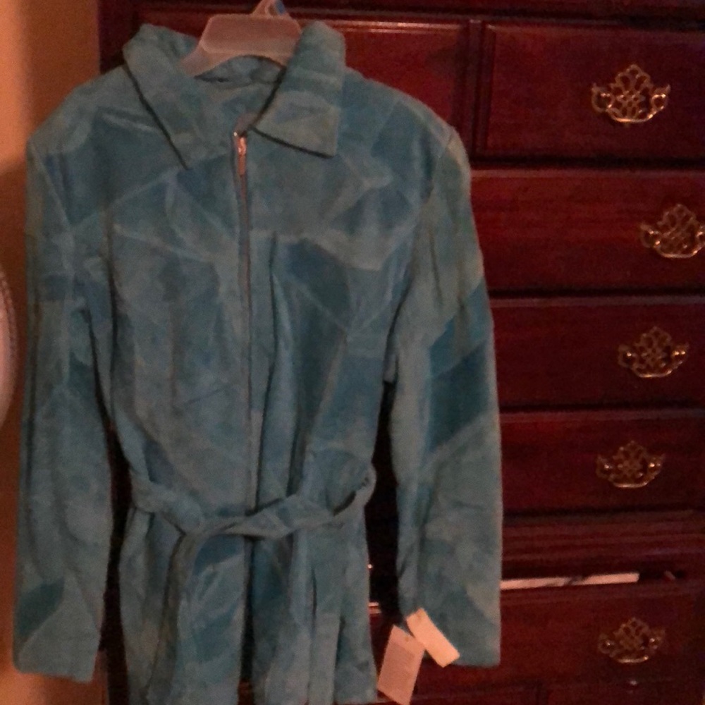 Leather jacket (teal colored)